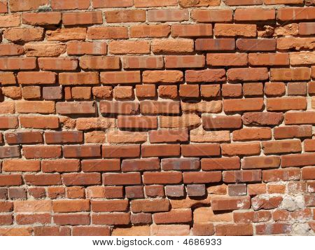 Vecchio muro di mattoni alterati