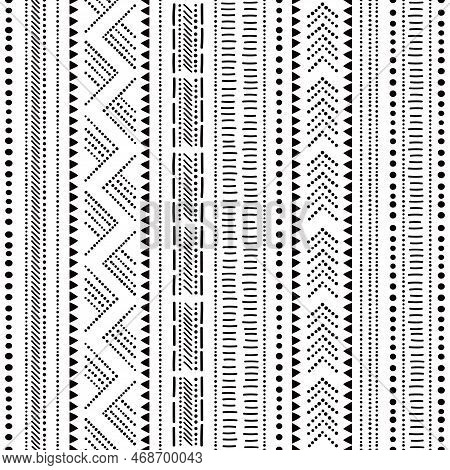 Prehistoric Pottery Bell Beaker Culture Inspired Seamless Vertical Pattern Collection With Dots And 