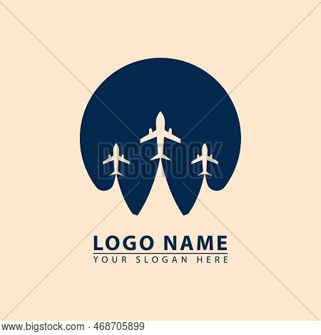 Vector Combination Of Planet And Plane Logo Icon. Vector Combination Of Planet And Plane Logo Icon.