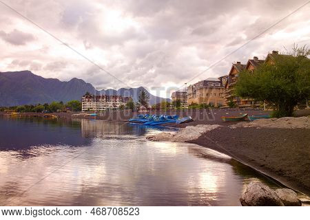The Shore Of Lake Villariica In The City Of Pucon, Chile