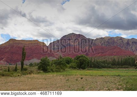 The Colorful Mountain Pollera Coya In The Province Of Jujuy, Argentina. High Quality Photo