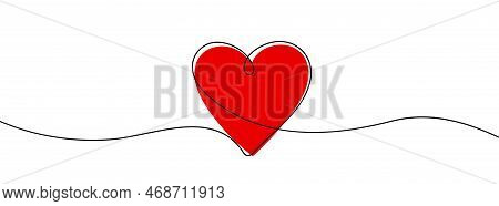 Heart. Abstract Love Symbol. Continuous Line Art Drawing Vector Illustration. Family Symbol