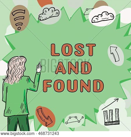 Inspiration Showing Sign Lost And Found. Word Written On Place Where You Can Find Forgotten Things S