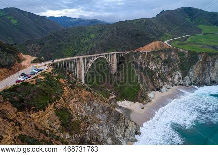 Bixby Creek Bridge Also Known As Bixby Canyon Bridge, On The Big Sur Coast Of California, Is One Of 