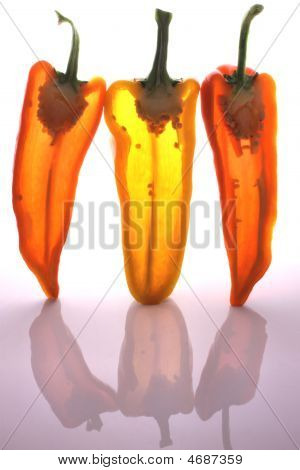 Paprika in Hälfte