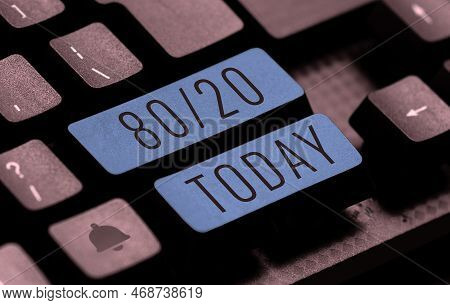Text Caption Presenting 80 To 20 Percent. Pareto Principle Of Factor Sparsity Statistical Distributi