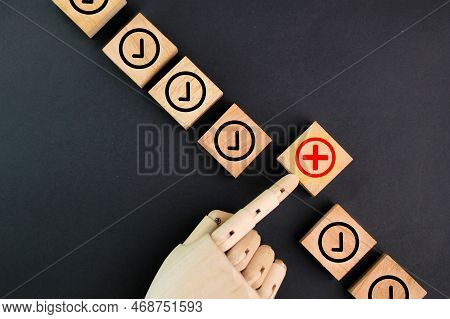 The Finger Rejects The Wrong Mark In The Row Of Correct Marks. Checklist Concept. The Concept Of Ref
