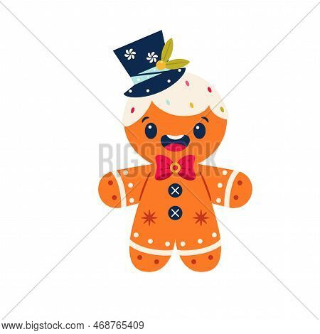 Vector Cartoon Cute Christmas Cookie Illustration Isolated