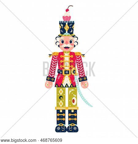 Vector Cartoon Cute Christmas Nutcracker Illustration Isolated
