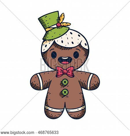 Vector Cartoon Cute Christmas Cookie Illustration Isolated