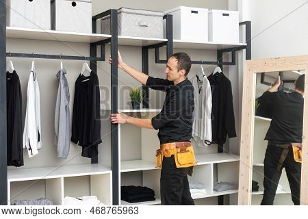 Delivering Dry Cleaning Service Package. Commercial Clothes Chemic Laundry