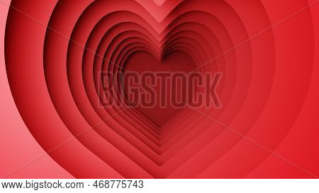 Papercut Hearts Background. Valentines Day, Wedding Concept. 3d Illustration