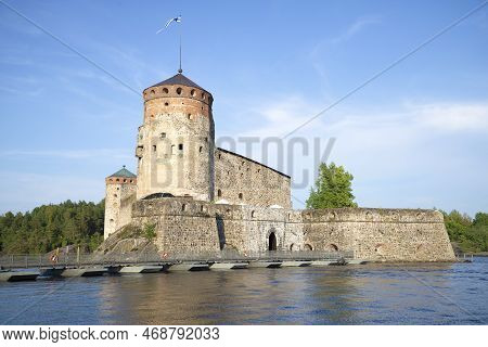 Ancient Swedish Fortress Of Olavinlinna On A Sunny July Day. Savonlinna, Finland