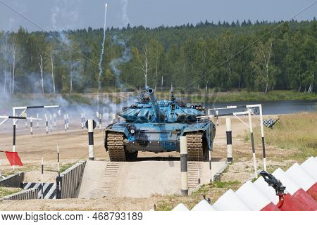 Alabino, Russia - August 19, 2022: Tank T-72b3 The Team Of The Republic Of Abkhazia In Front Of The 