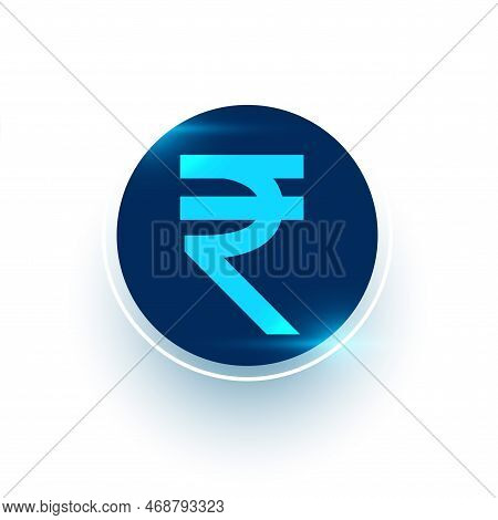 Isolated Digital Currency Inr Indian Rupee Sign Background Vector