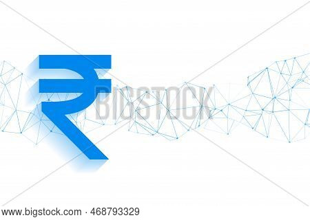 Digital Rupee Symbol Technology Concept Background Vector