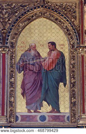 Krizevci, Croatia - May 09, 2012: Saints Bartholomew And Philip, Iconostasis In The Greek Catholic C