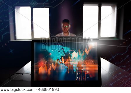 Businessman Trading Online Stock Market Concept Or Forex Investment Exchange. Bitcoins, Futures. Cry