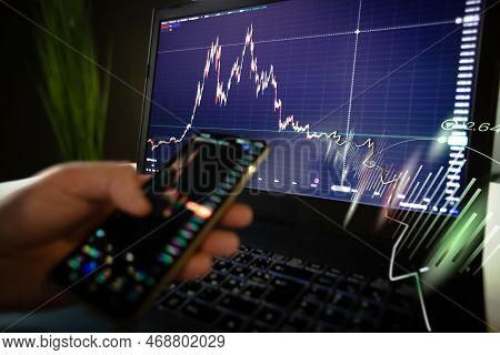 Businessman Trading Online Stock Market Concept Or Forex Investment Exchange. Bitcoins, Futures. Cry