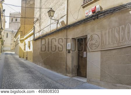 Badajoz, Spain - May 7th, 2020: Badajoz Cathedral Museum Building. Located In Badajoz Historic Quart