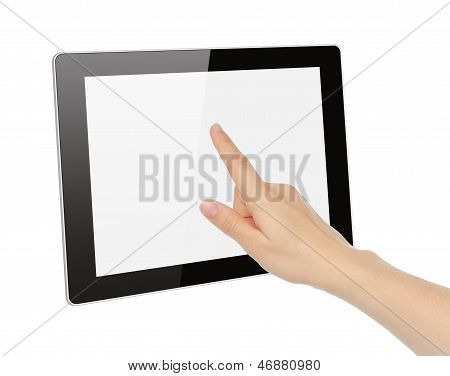 Toching tablette de la main
