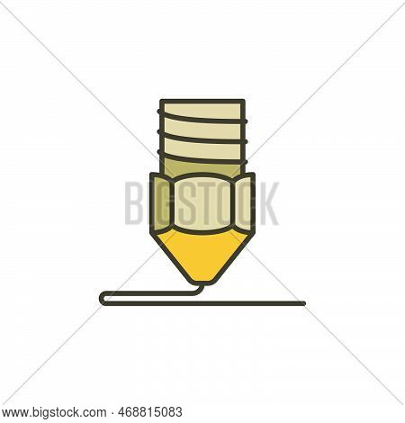 Nozzle For 3d Printer Vector Additive Manufacturing Concept Colored Icon Or Symbol