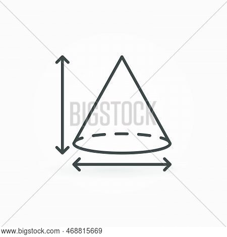 Cone Volume Vector Concept Linear Icon Or Symbol