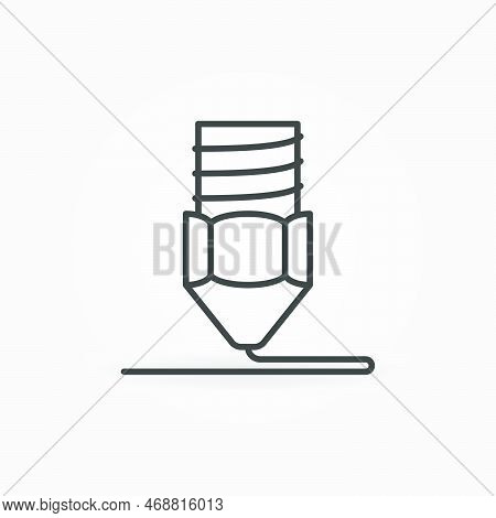 3d Printer Nozzle Vector Additive Manufacturing Concept Icon Or Sign In Outline Style