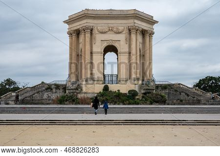 Montpellier, Occitanie, France, 12 28 2022 - Historical Building At The Aqueduct Saint Clement At Th