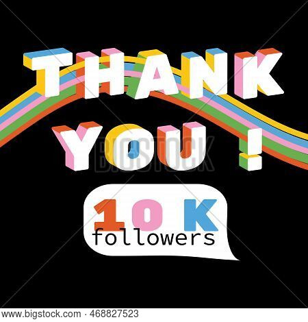 Thank You For 10k Followers Vector Illustration