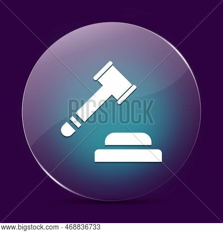 Auction Moonlight Glass Round Button Abstract On A Dark Purple Abstract Background