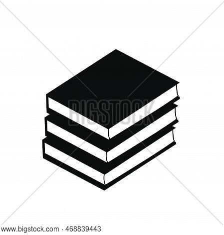 Different Book Piles, Isolated On White Background