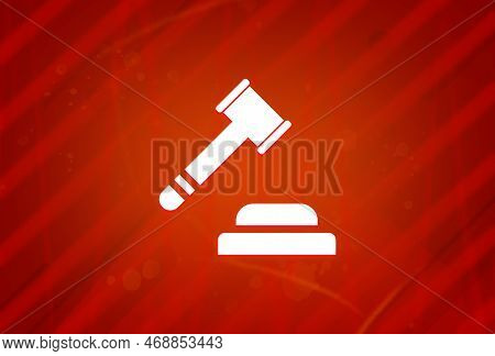 Auction Icon Isolated On Abstract Red Gradient Magnificence Background Illustration Design