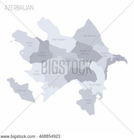 Azerbaijan Political Map Of Administrative Divisions - Districts, Cities And Autonomous Republic Of 
