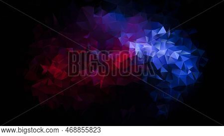 Vector Abstract Irregular Polygon Background - Triangle Low Poly Pattern - Color Red Blue Black