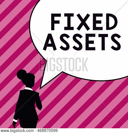 Handwriting Text Fixed Assets. Business Overview Long-term Tangible Piece Of Property Or Equipment A