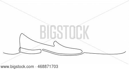 Decoration Continuous Line Hand Drawing Shoe Element For Wedding Photo Book, Invitations. Vector Sto