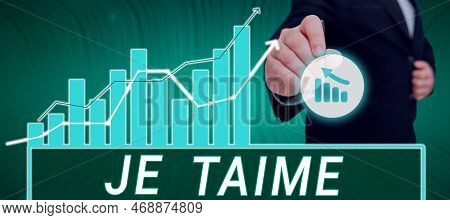 Text Caption Presenting Je Taime. Business Approach Expressing I Love You Words In French