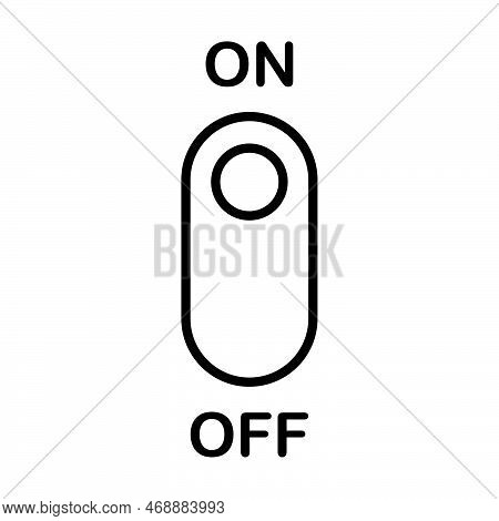 Electric Switch Outline Icon Vector. Power Off Linear Style Sign Toggle Switch Off Position For Grap
