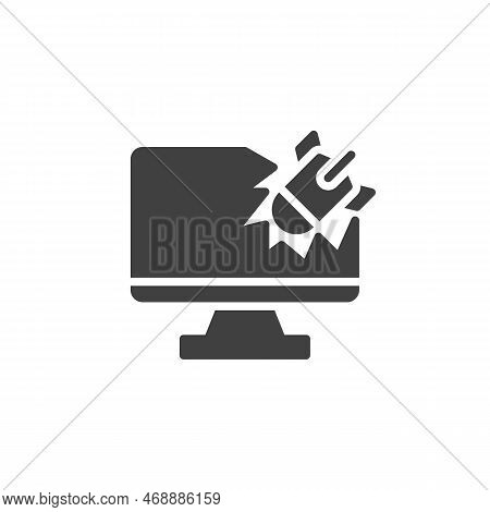 Dos Attack Vector Icon. Filled Flat Sign For Mobile Concept And Web Design. Computer Bomb Attack Gly