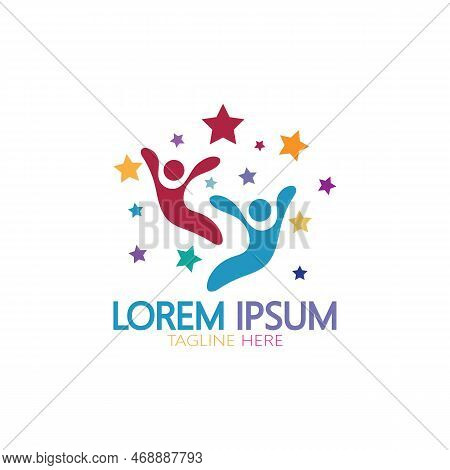 Kindergarten Logo Design Simple Vector Template Icon Illustration,for Education,playgroup,children's