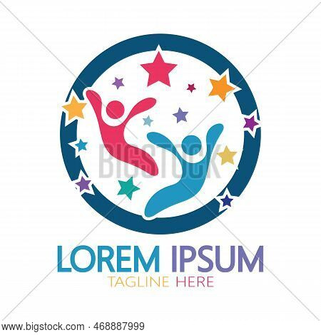 Kindergarten Logo Design Simple Vector Template Icon Illustration,for Education,playgroup,children's