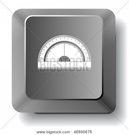 Protractor. Vector computer key.
