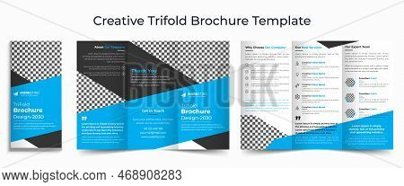 Business Trifold Leaflet Brochure Template Design, Professional Business Tri Fold Flyer Template, Ab