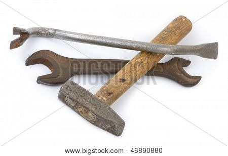 Nail puller, martello, chiave inglese