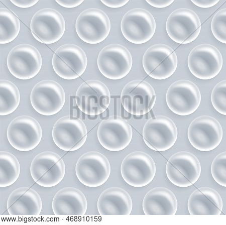 Bubble Wrap Or Air Bubble Film Seamless Pattern - Transparent Plastic Material Used For Cushioning O