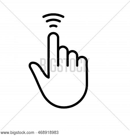 The Gesture Of Computer Mouse. Pointer Finger Black Line Icon. Cursor Hand Linear Pictogram. Click P