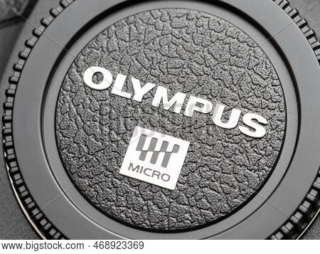 Galati, Romania - January 12, 2023: Om System Presenting The New M43 Mirrorless Camera Om-1 To Local