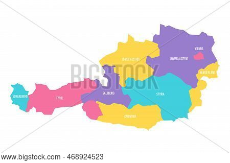 Austria Political Map Vector Photo Free Trial Bigstock 468924523 