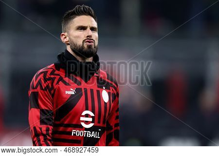 Olivier Giroud Of Ac Milan During The Coppa Italia Match Beetween Ac Milan And Torino Fc At Stadio G